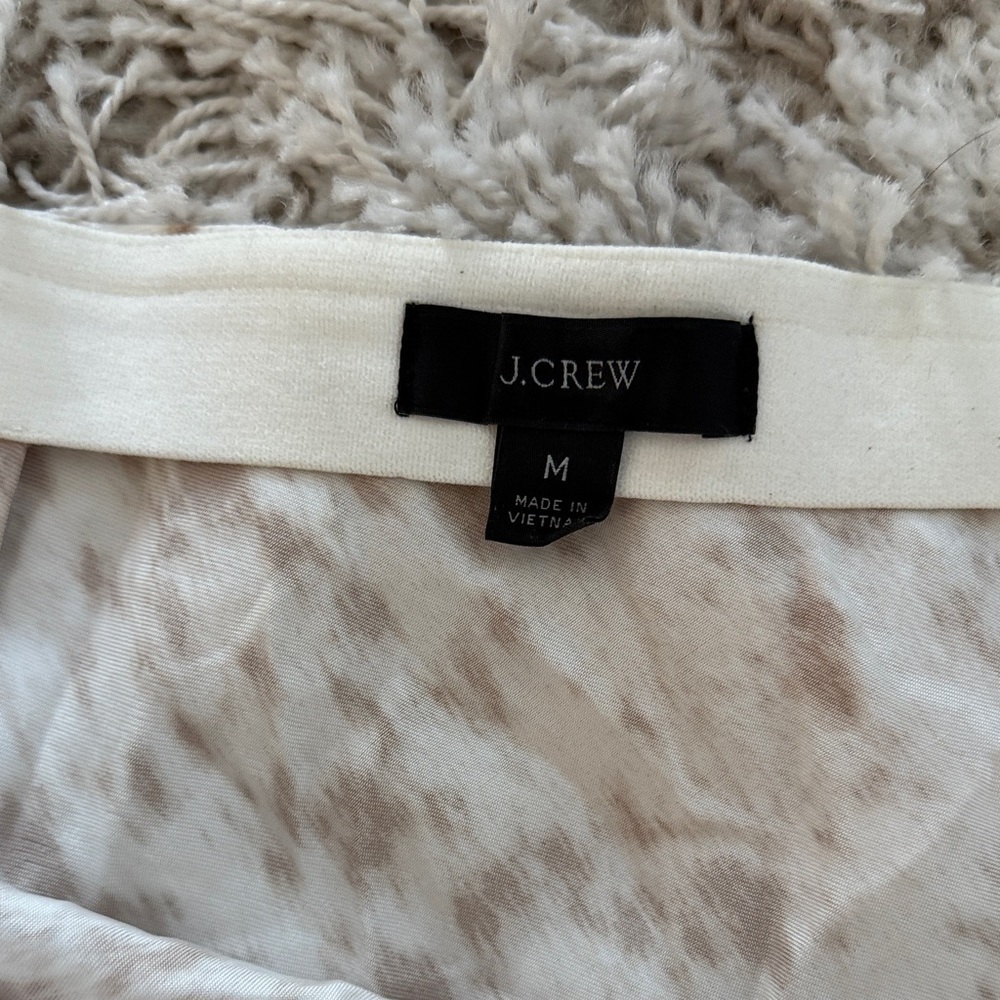 J.Crew Cream Brown Animal Print A-Line Midi Skirt M Preppy Classic Fall - Picture 4 of 6